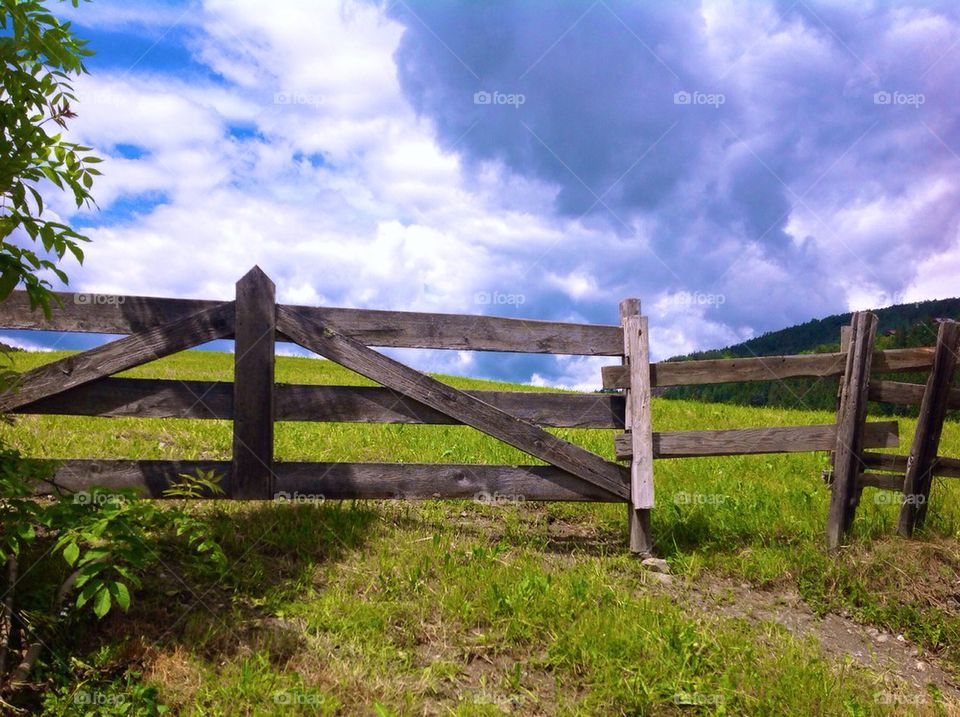 Alpine wooden fence