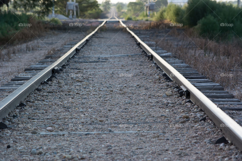 Railroad track in perspective