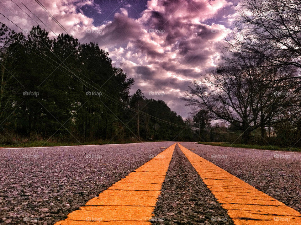 Driving into the clouds.
