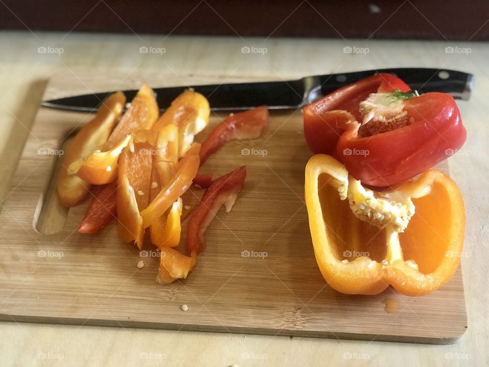 Sliced bell peppers- colorful bell peppers 