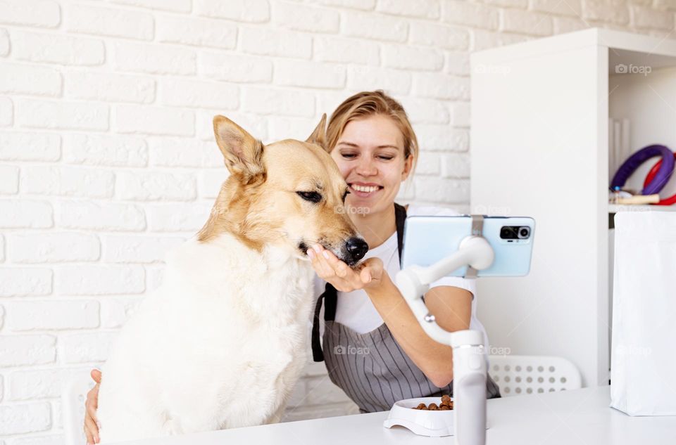 woman with dog