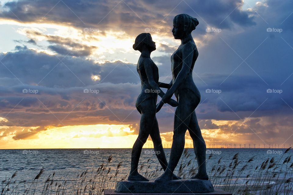 Sculpture in sunset