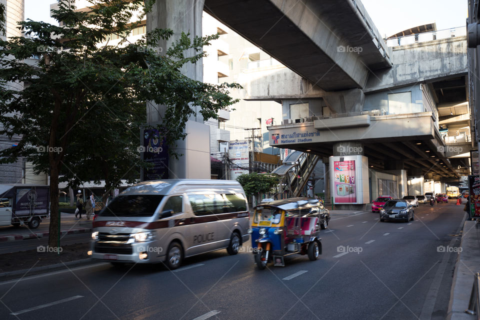 Tuk tuk taxi moving 