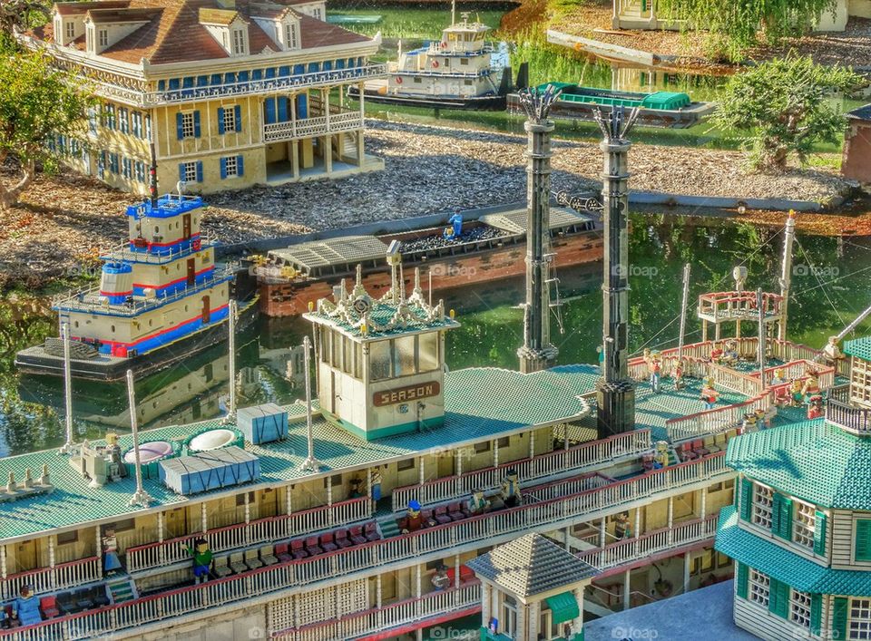 Mississippi Riverboat. Diorama Of A Mississippi Riverboat