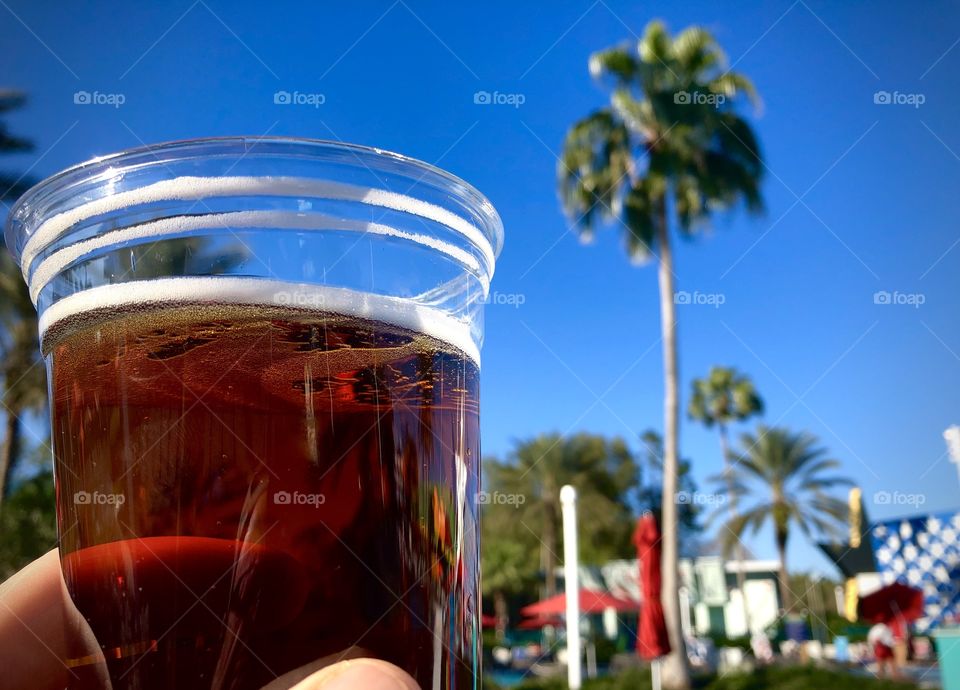Beer poolside 