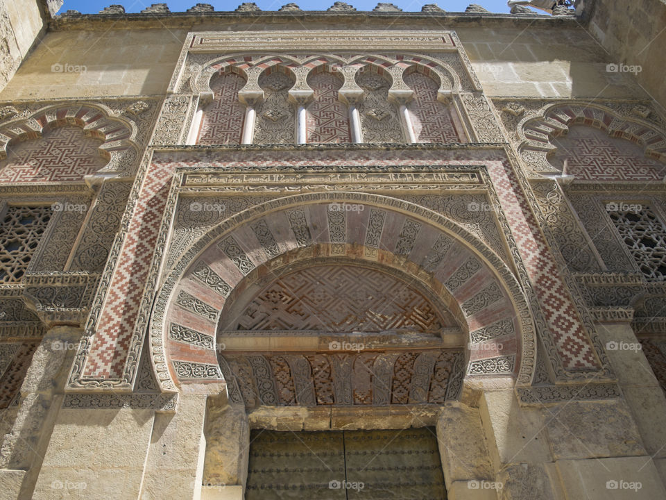 Lateral facade of the ancient Mosque of Cordoba (Spain)