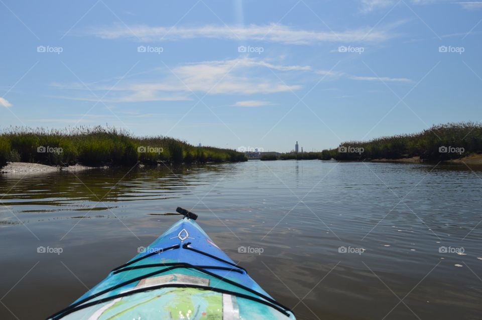 Kayaking on a lazy river