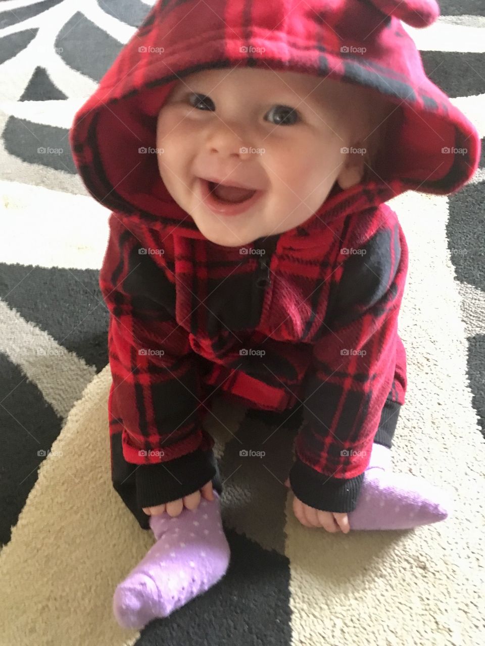 Baby in plaid