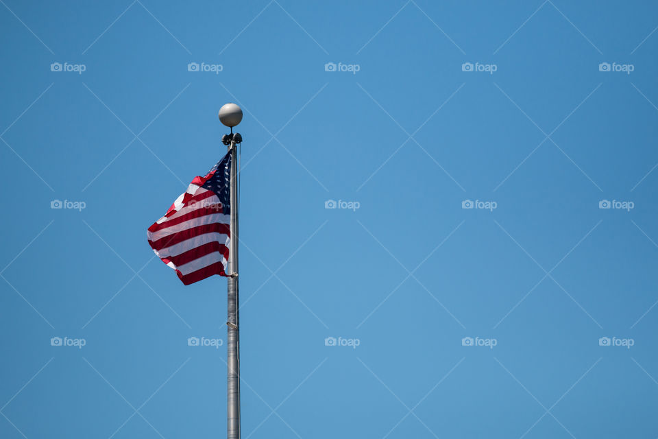 Flag, Sky, Patriotism, Wind, No Person