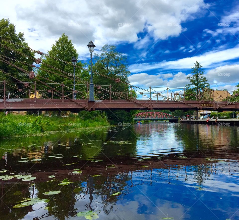 Fyrisån in Uppsala. View from the water