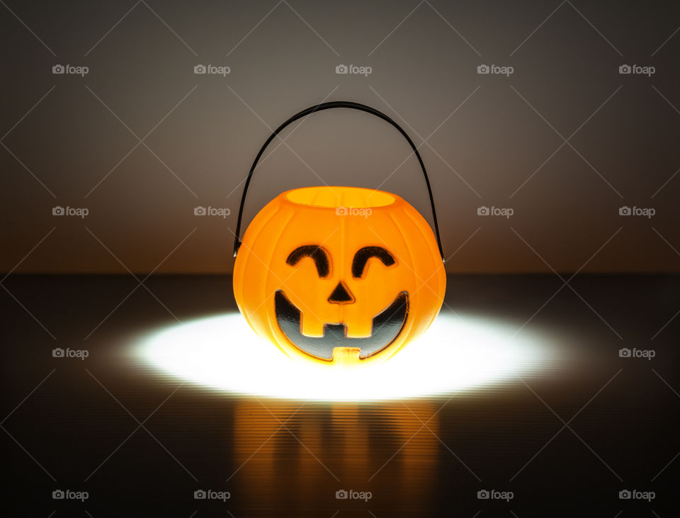 Halloween Jack o Lantern . Orange Halloween Jack o Lantern with lighting