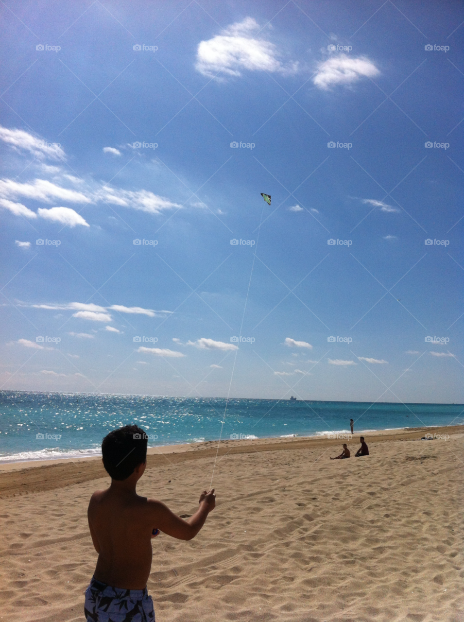 beach ocean kite flying by daflux