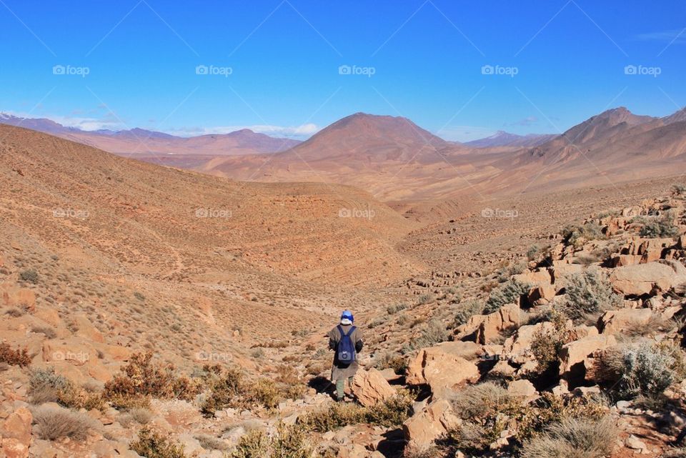 Man looking out into the vastness of Morocco