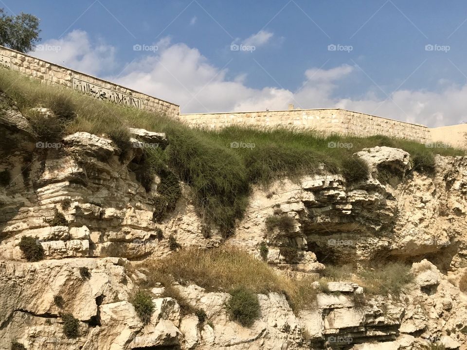 Landmarks - Skull Hill where Jesus Christ was crucified in Jerusalem, Israel.