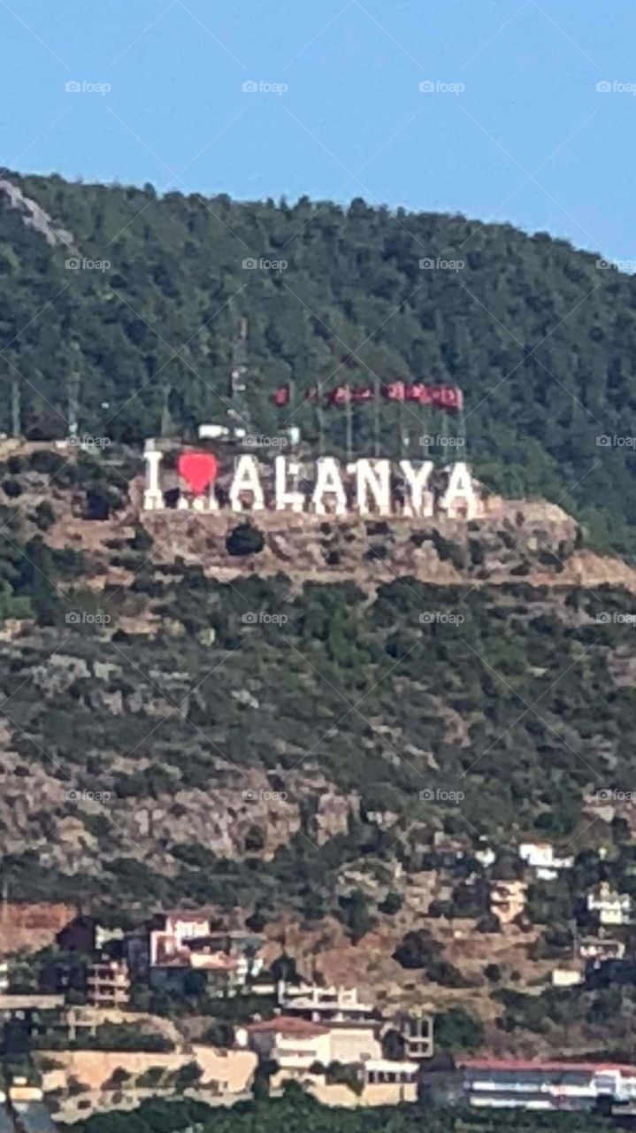 I was on a boat in Alanya and from a far I saw this in the mountains.