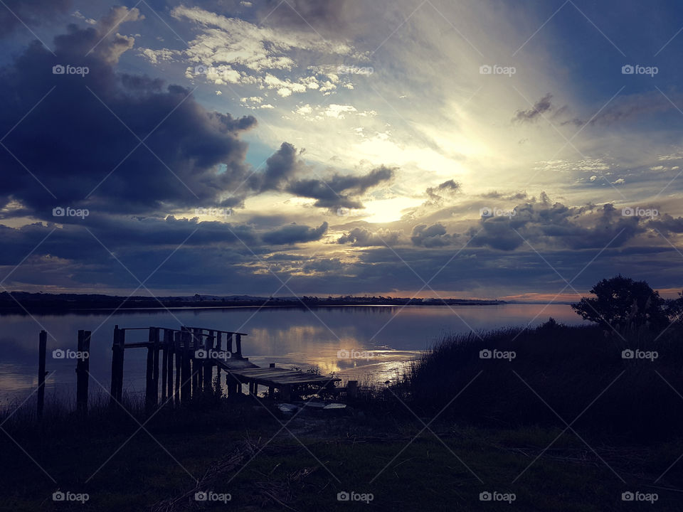 dusk at the old wharf