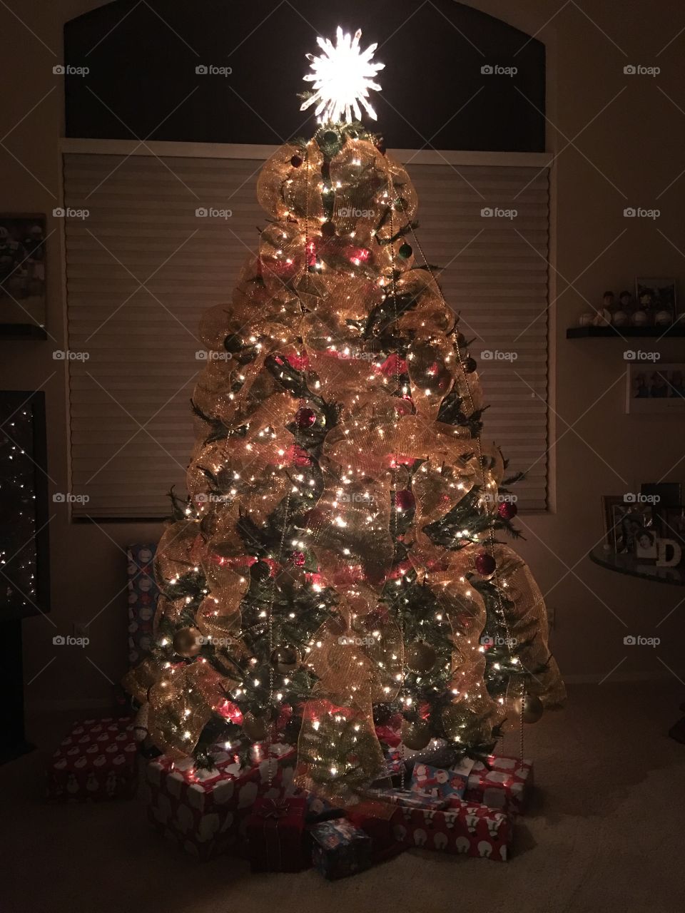 Beautiful glowing Christmas tree.