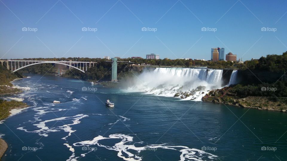 Bridal Falls in Niagara Falls. Bridal Falls view from the Canadian side of Niagara falls.