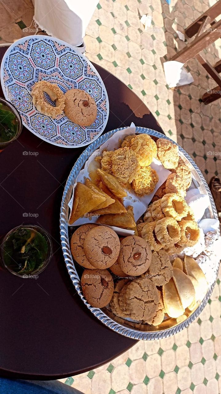Mint tea and Moroccan sweets