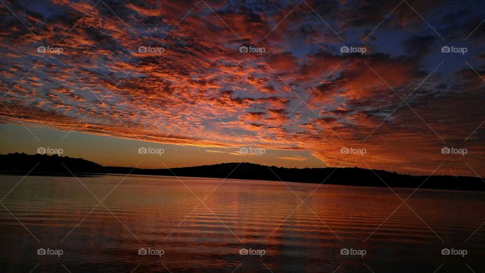 Clouds reflected on sea