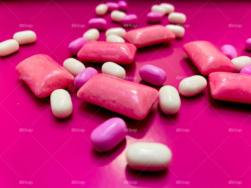 Pink Bubblegum and tictac sweets