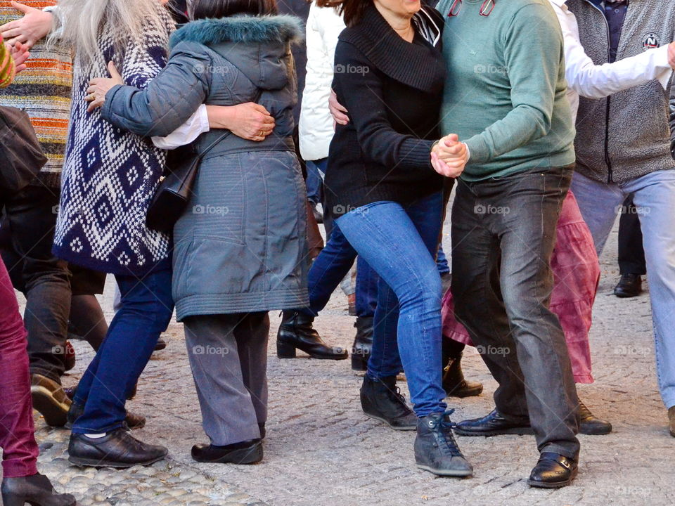 line dancing in the street