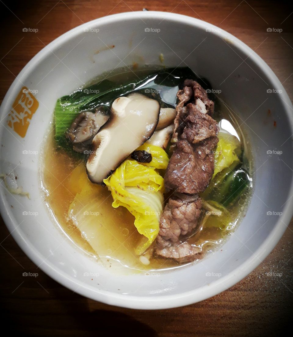 Fresh beef soup