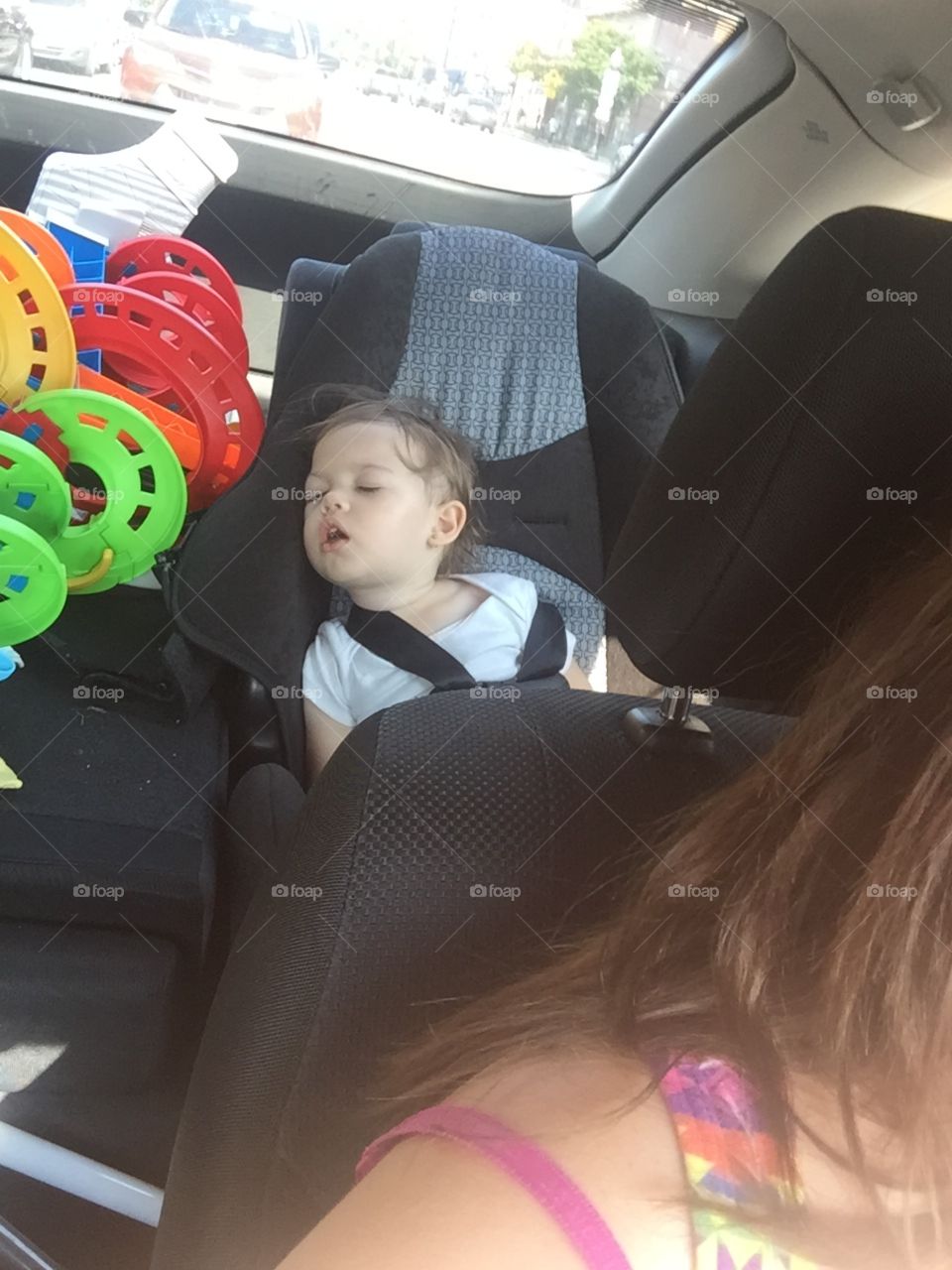 Baby sleeping in car