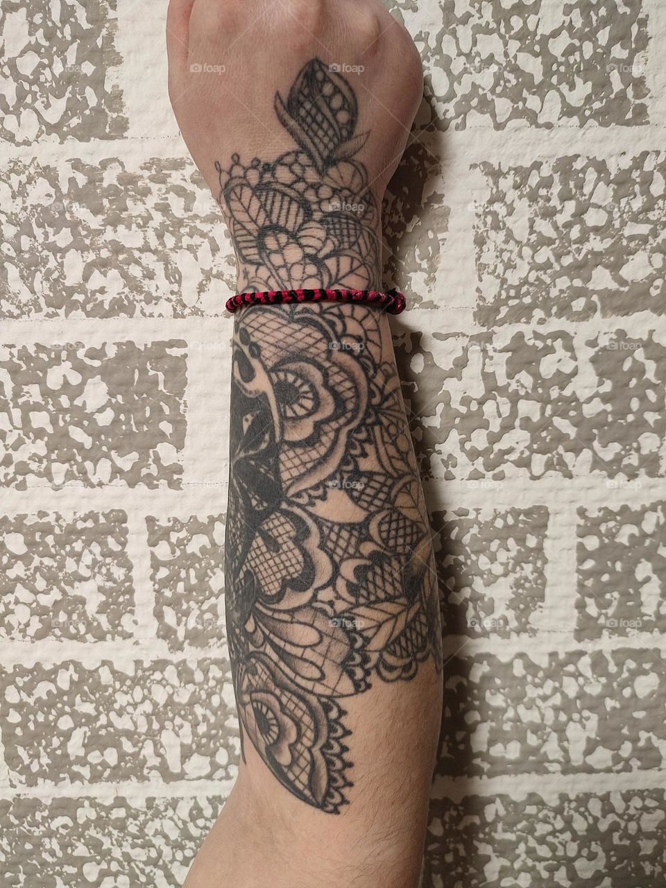 Here are our tattoos, to my wife and me.