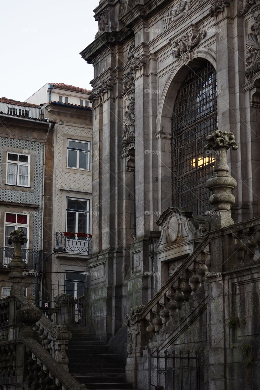 Monumentale stairs of a church in Porto 