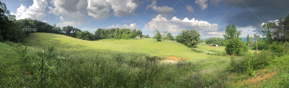 An untouched panoramic photo of our beautiful pasture and Mountain View in Northeast TN. I am so blessed to be living here. 