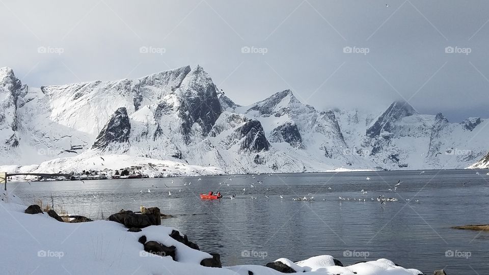 Serenity at the winter fishing village