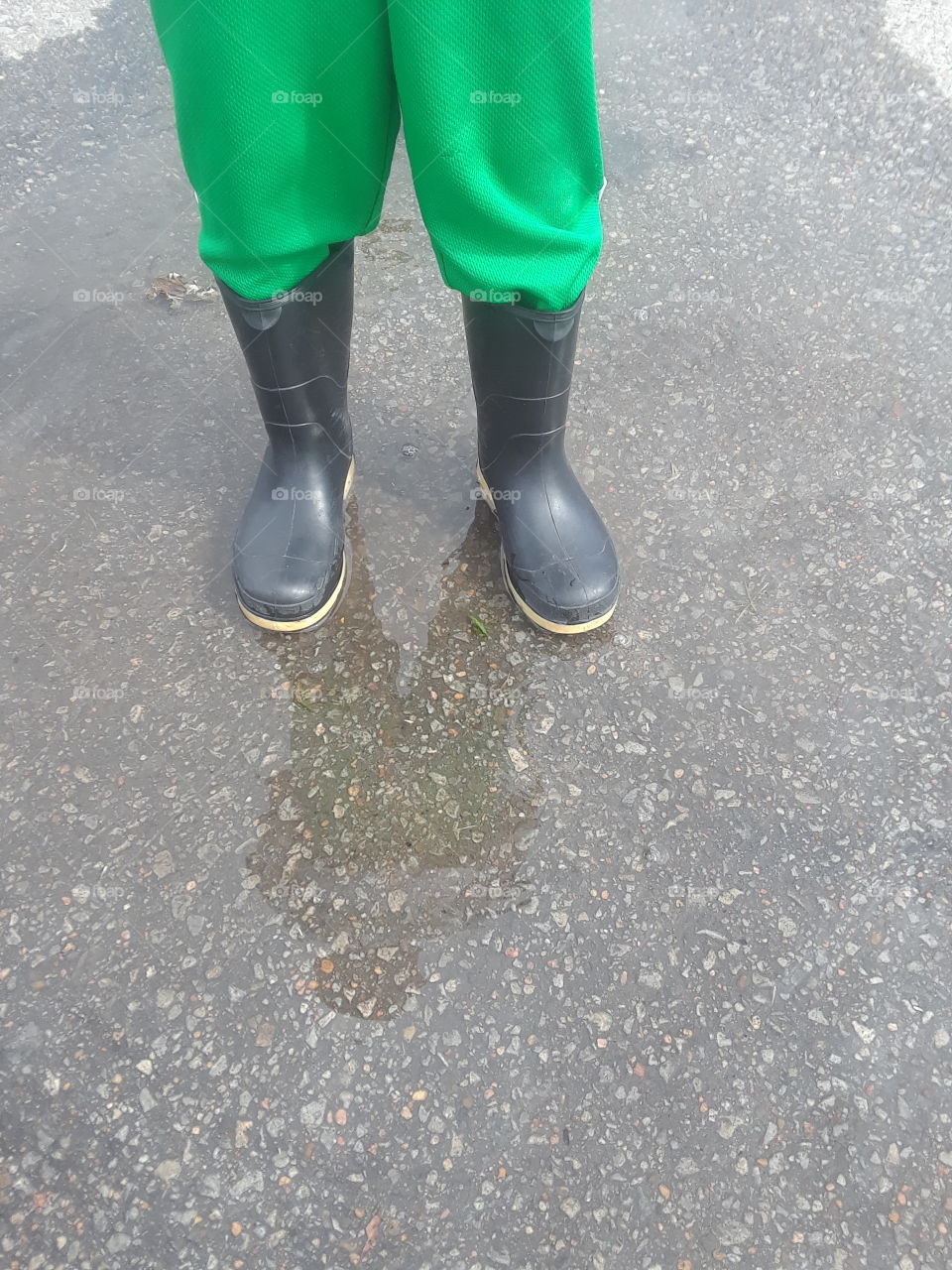 Showing off rain boots