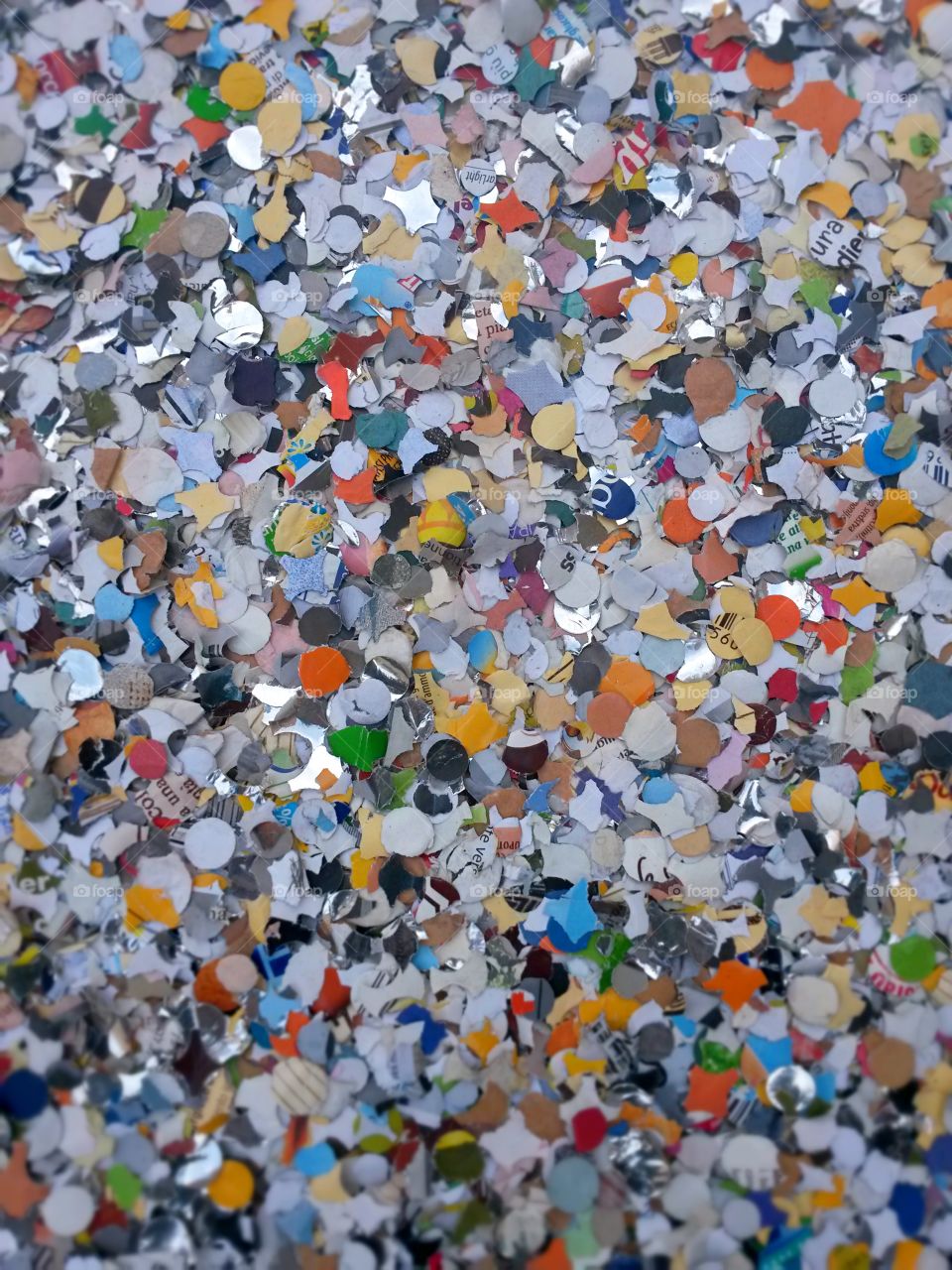 Close up of carnival confetti