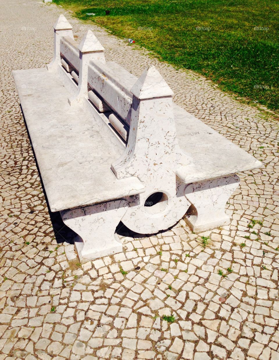 public seating stone. public seating stone material 