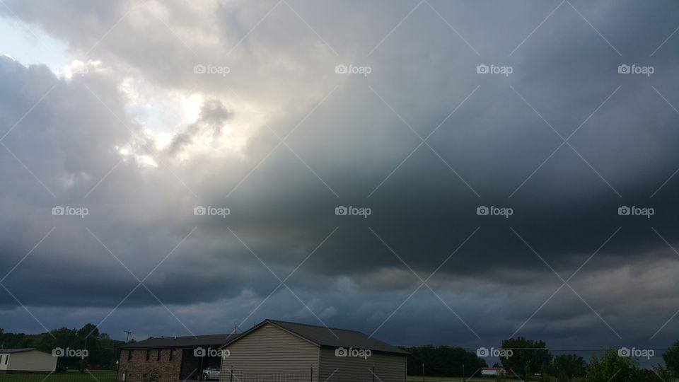 Storm clouds rolling in view from our front yard in Manchester Tennessee USA