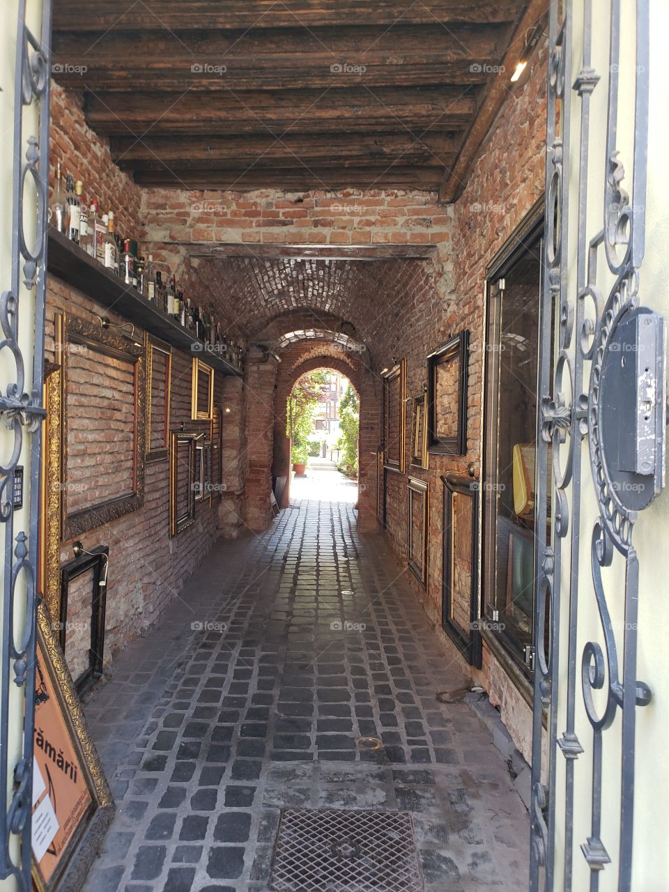 frames and patterns on brick