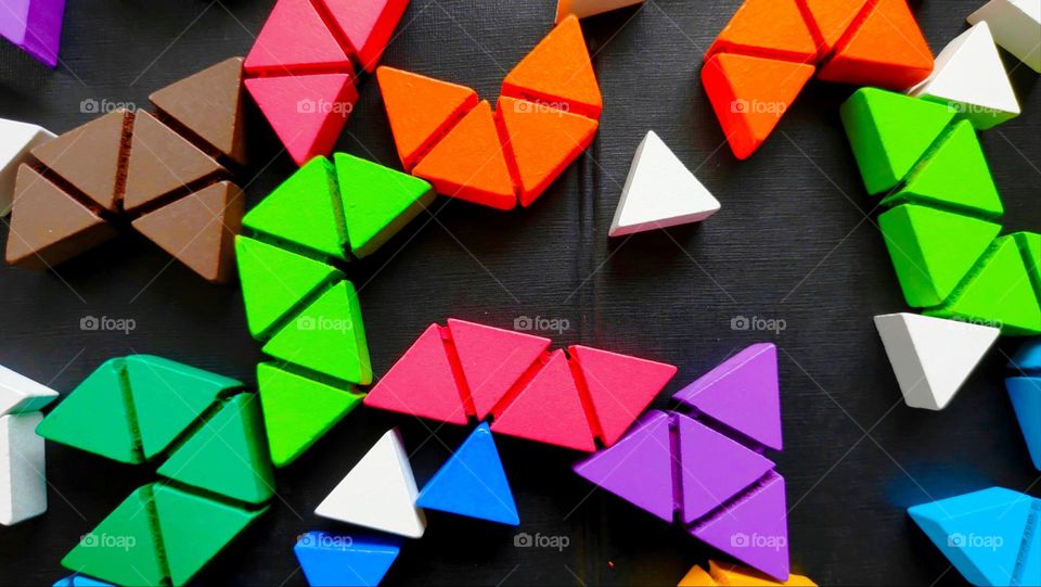 Colored triangles.