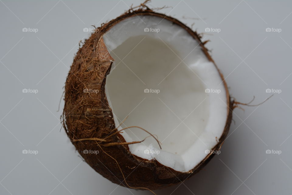 coconut white top view background