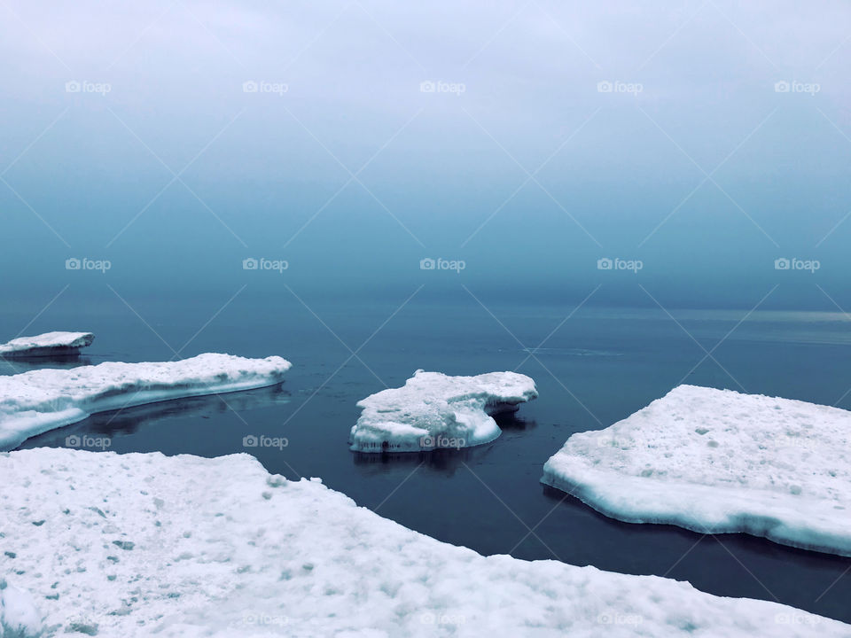 Icebergs in Lake Michigan 