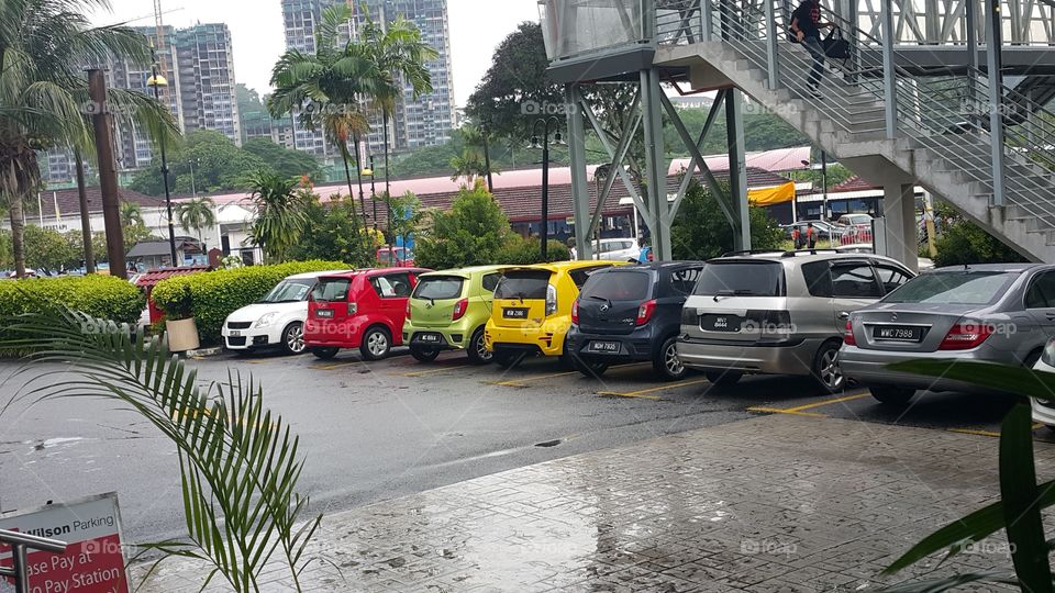 Rain at carpark Seremban Prima Mall Malaysia