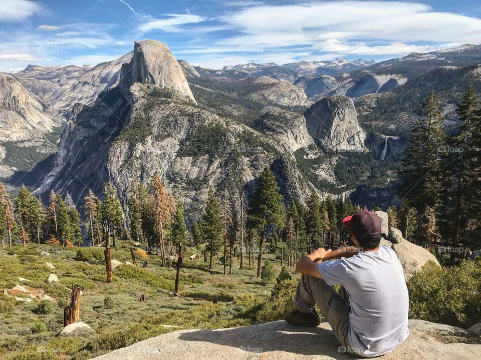 Man looking at view