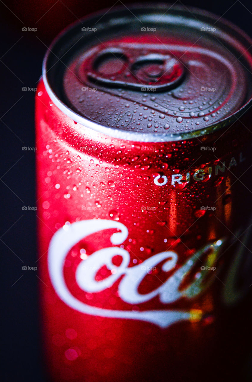 Enjoying the night with a cold can of Coca Cola!