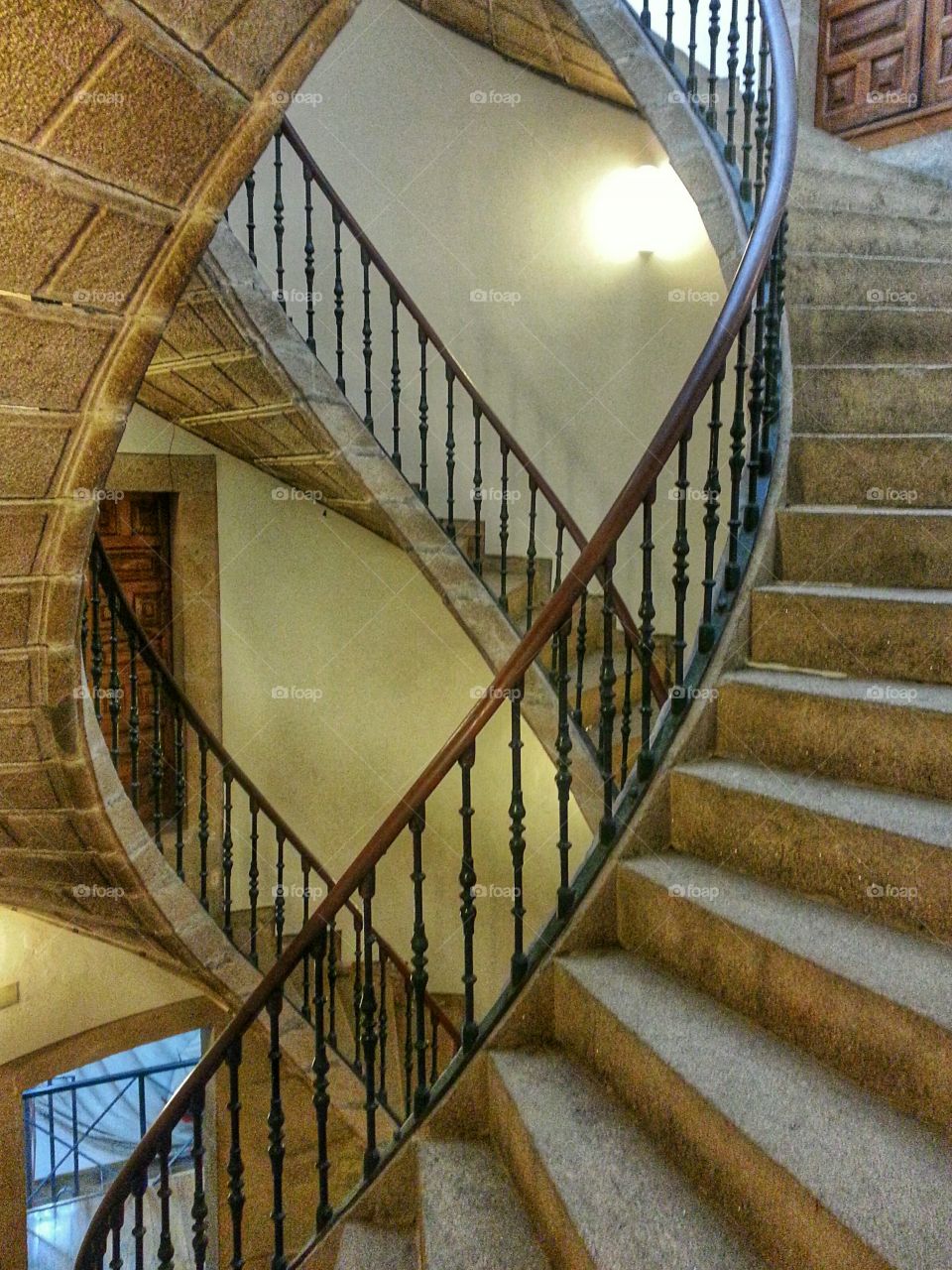 Triple Spiral Staircase, Museum of Galician People. Triple spiral staircase, Museum of Galician People, Santiago de Compostela