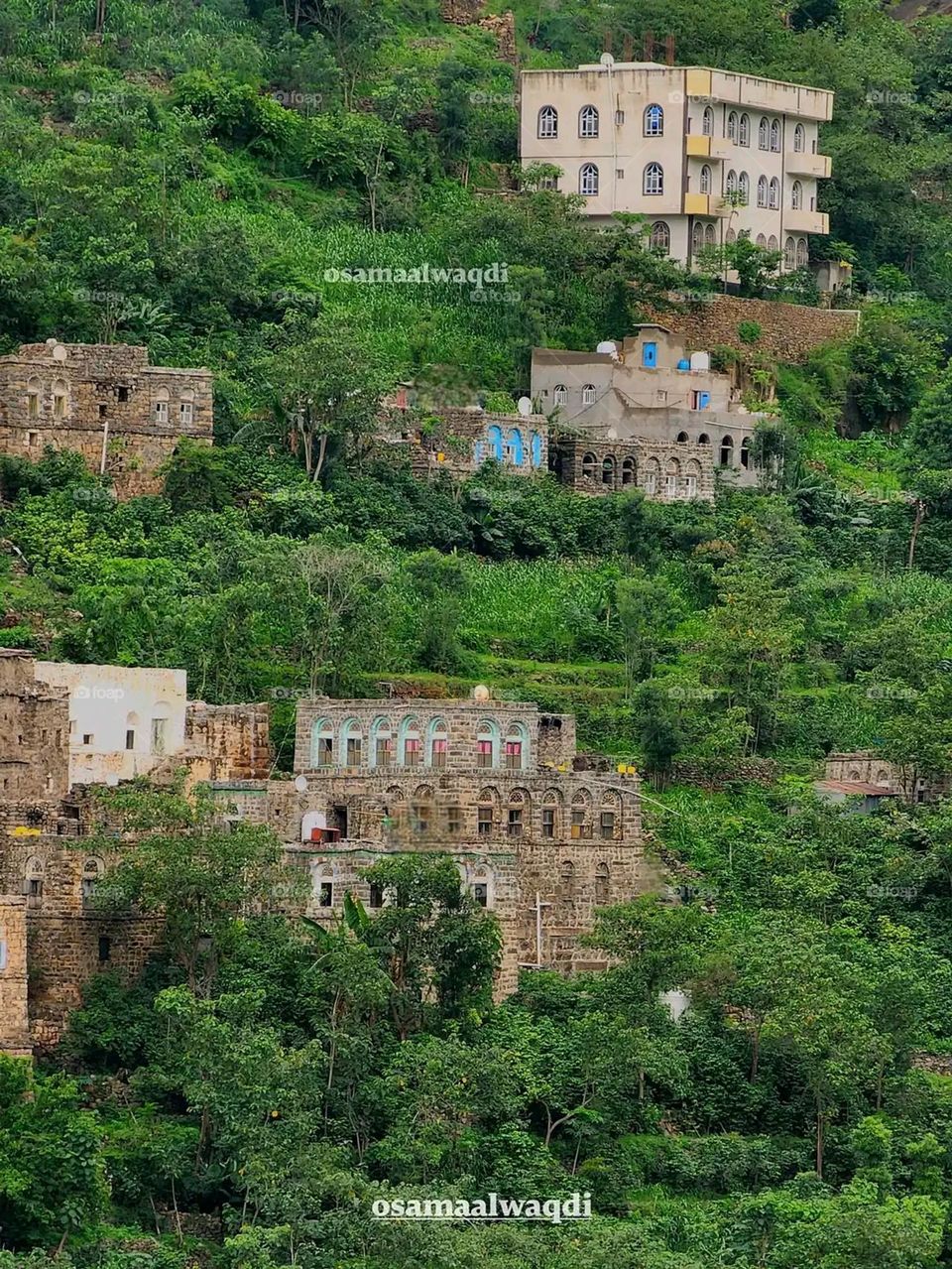 Glory be to God, the magnificent and picturesque view and the natural green trees are a view that is nothing more wonderful than it