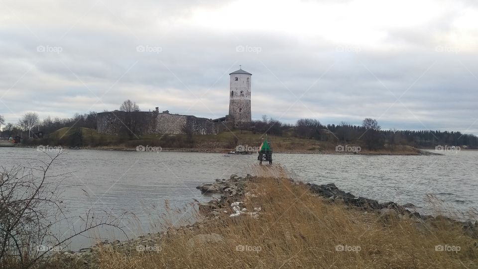 Stegeborg castle ruin view, Söderköping, Baltic sea, Sweden