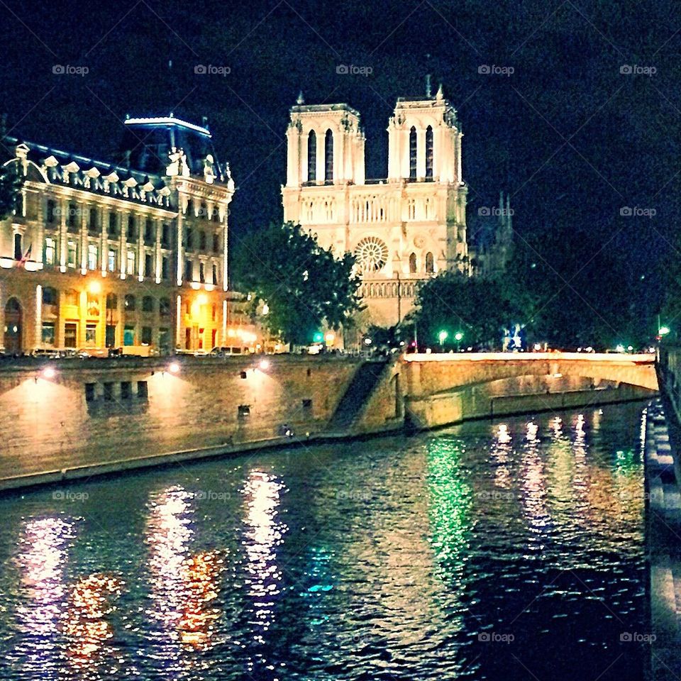 Notre dame at night 