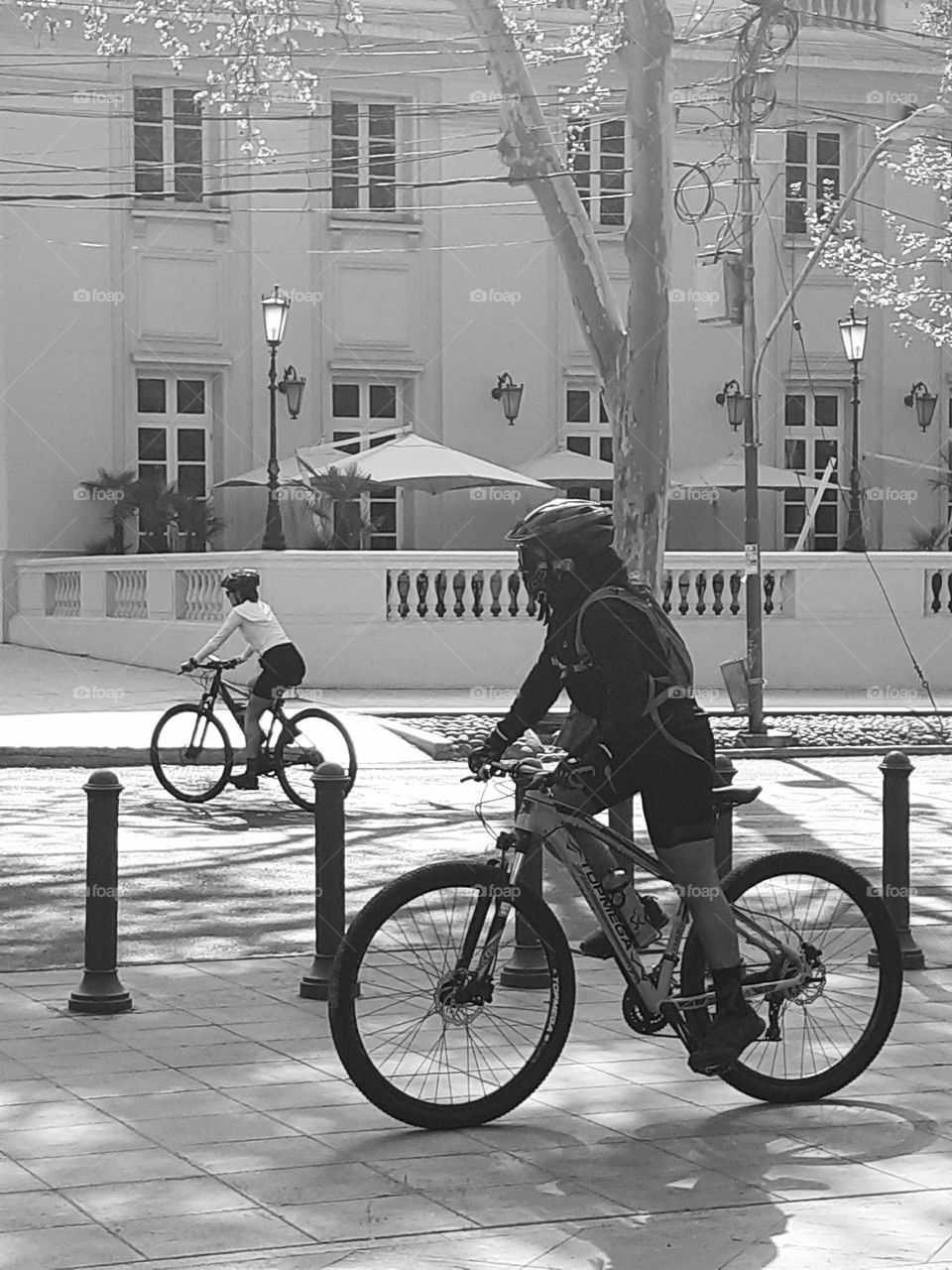 ciclismo en blanco y negro