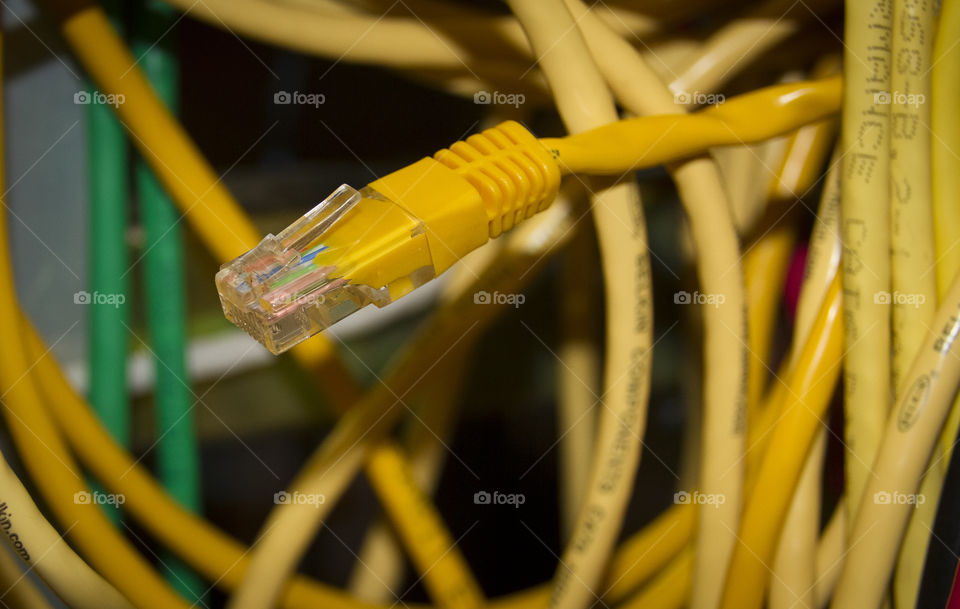 Yellow Ethernet cable
