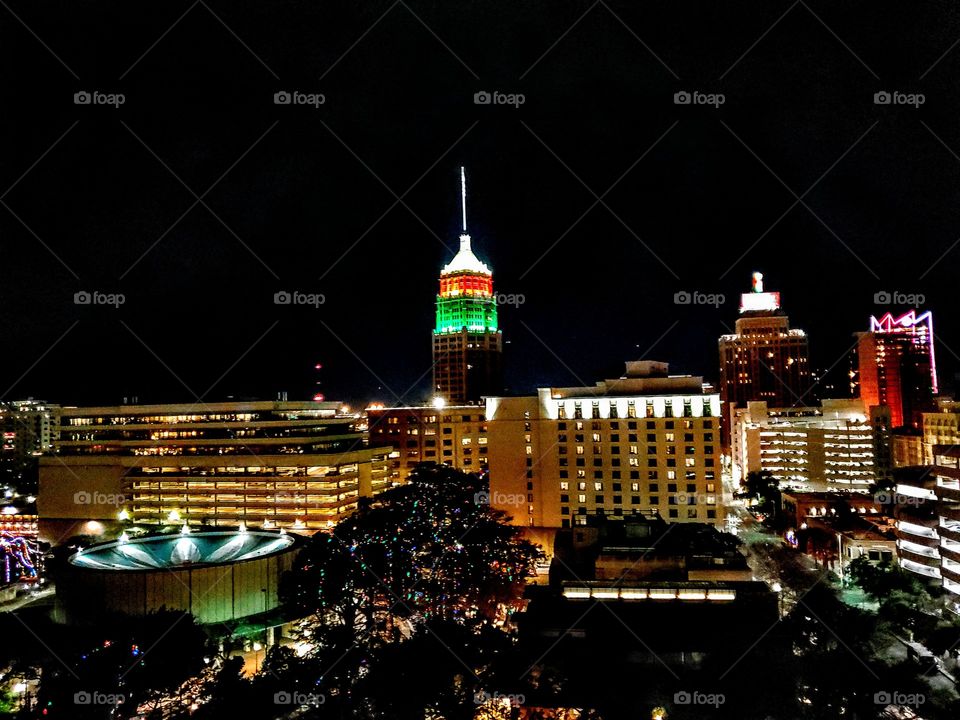 Urban city landscape at night